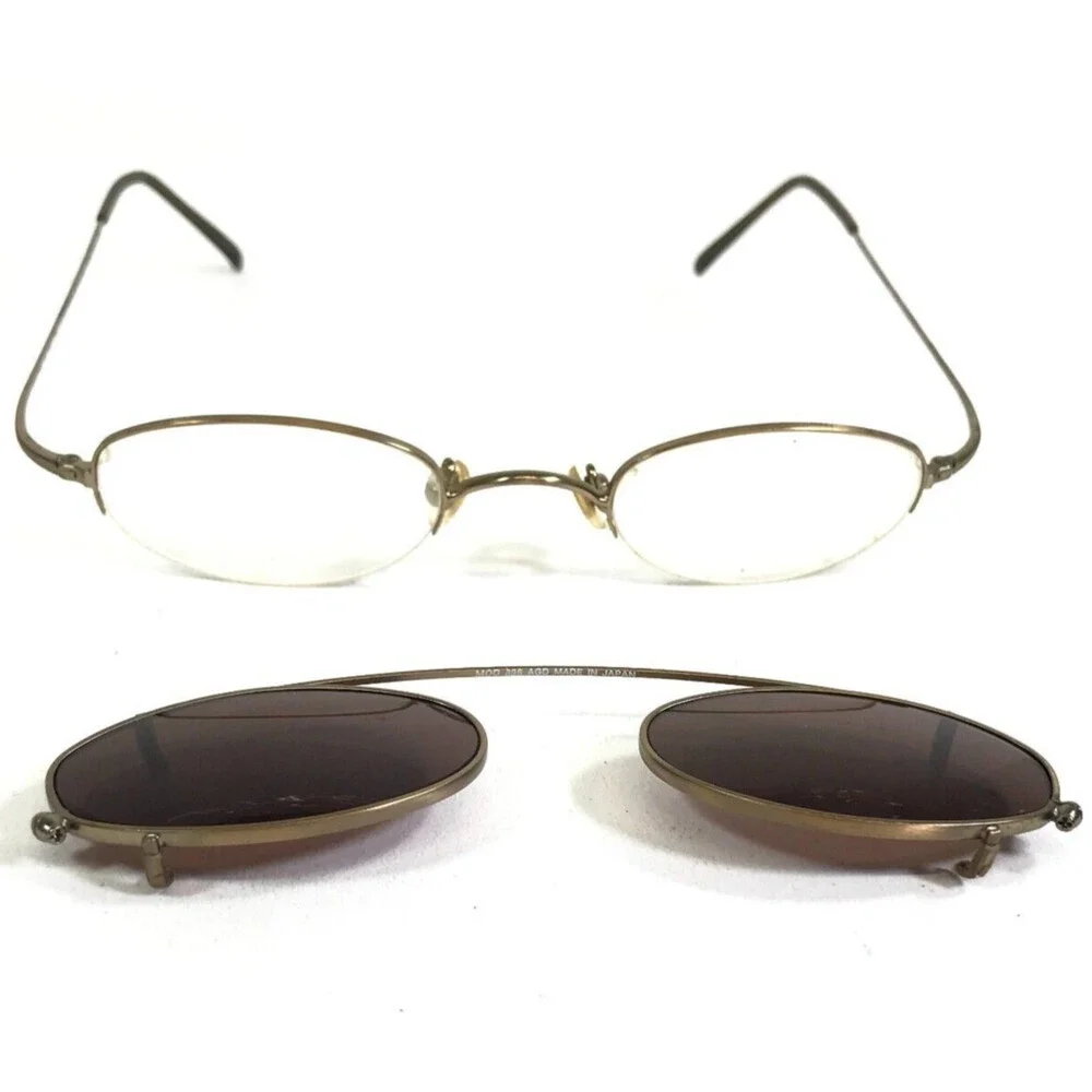 MODO Eyeglasses Frames MOD 898 AGD Gold Round with Clip On Lenses 43-22-145